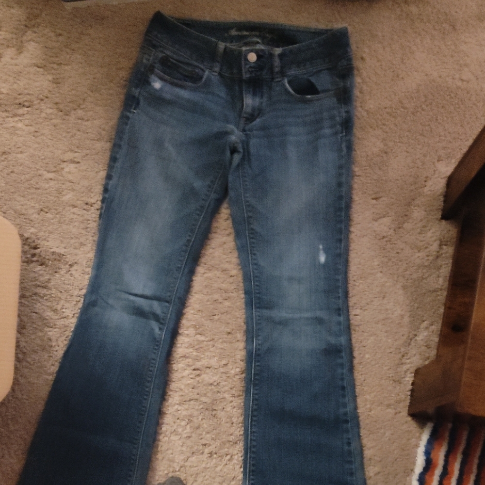American Eagle Outfitters Blue Flare Wide Leg Jeans
